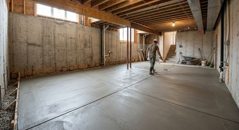 Basement Concrete Installation in Bethany, CT