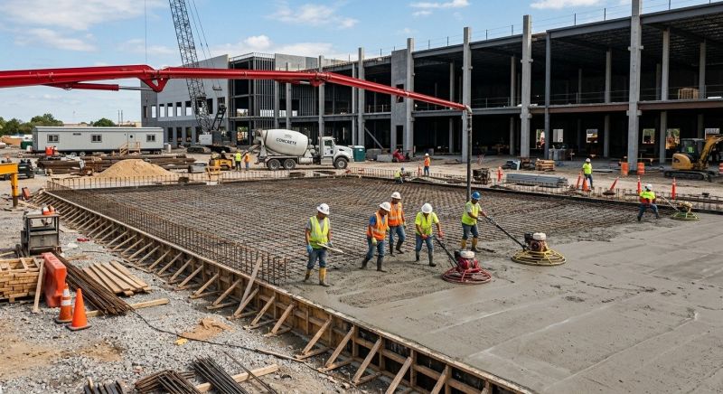 Commercial Slab Construction in Westport, CT