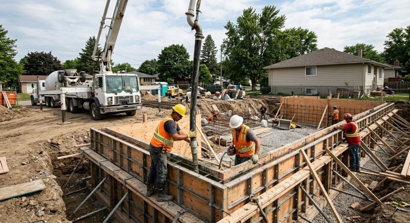 Concrete Foundation Pouring in Newtown, CT
